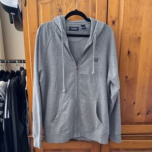 Chaps Light Gray Cotton-Blend Hoodie